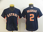 Women Astros 2 Alex Bregman Navy Cool Base Jersey,baseball caps,new era cap wholesale,wholesale hats